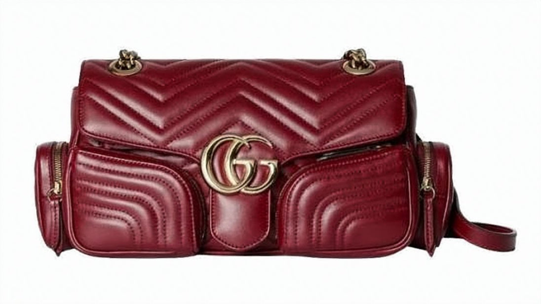 Quilted Burgundy Leather Tote Bag