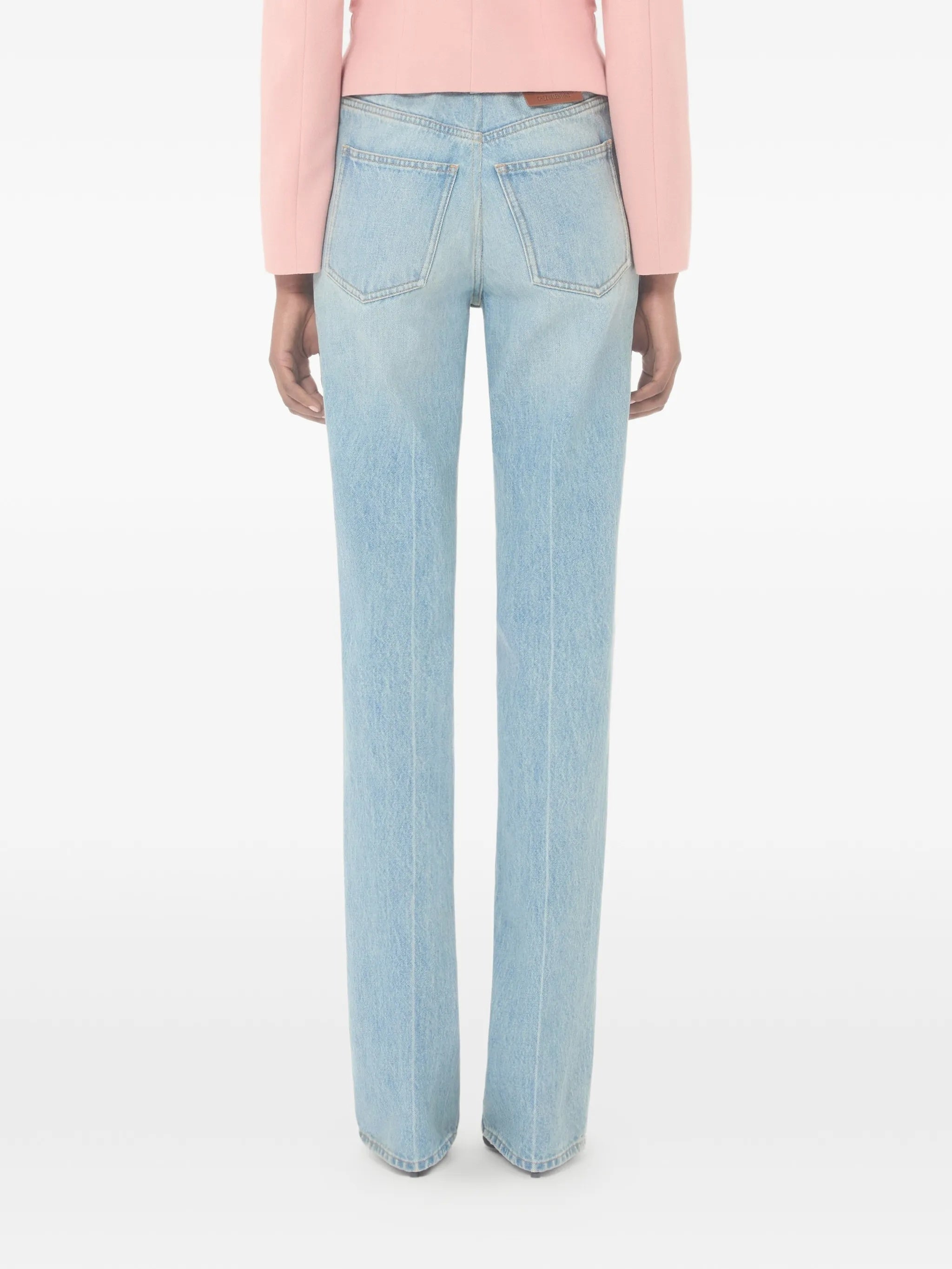 High-Waisted Straight-Leg Denim Pants
