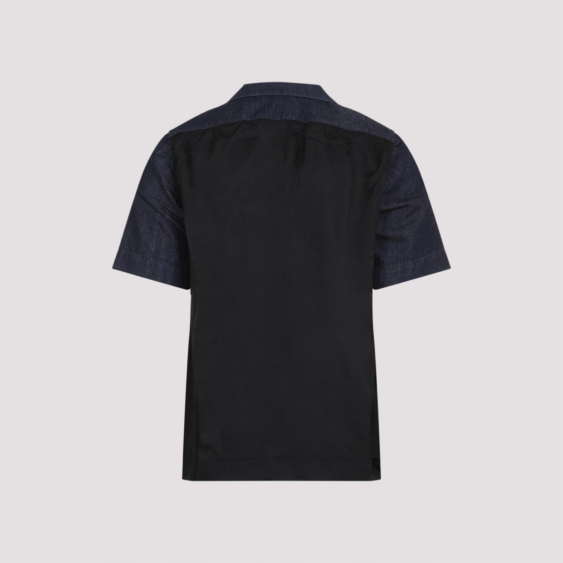 Short-Sleeved Blue Shirt with Classic Collar