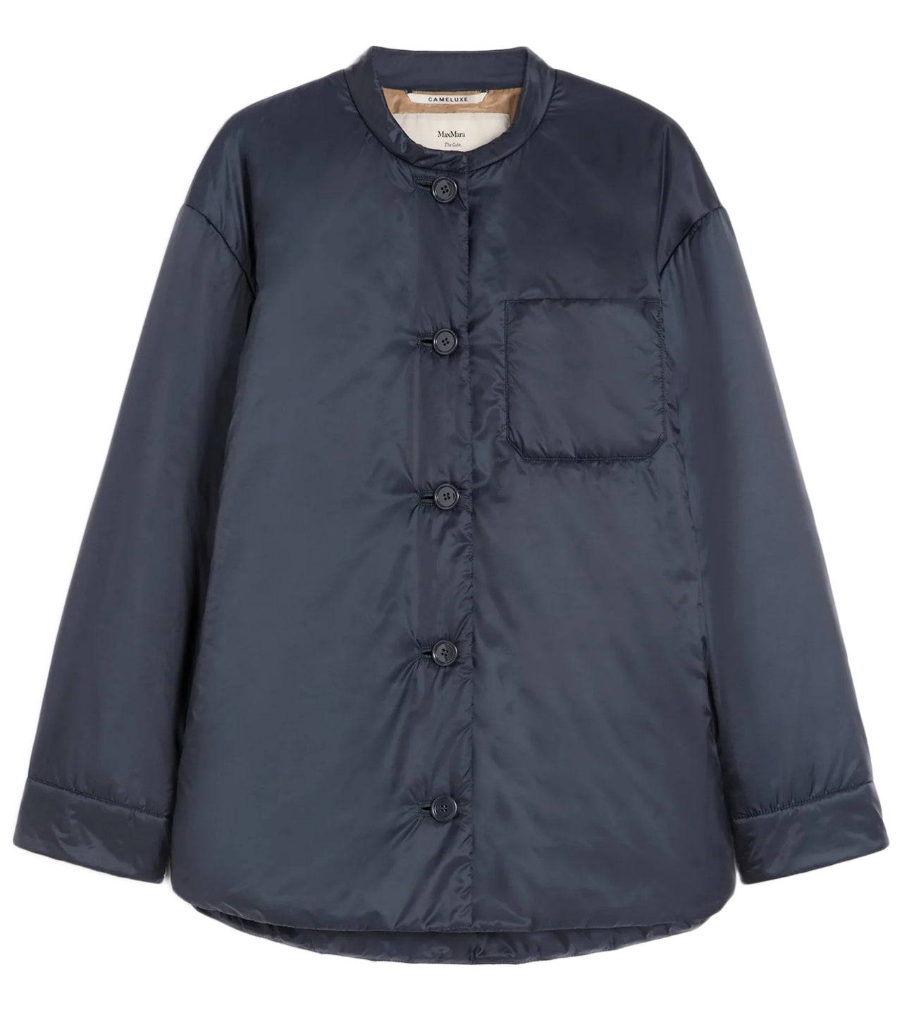 Smooth Matte Finish Short Padded Jacket with Chest Pocket