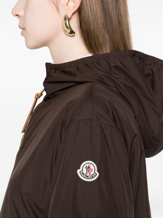 Relaxed Fit Hooded Jacket With Contrasting Zipper And Logo Patch