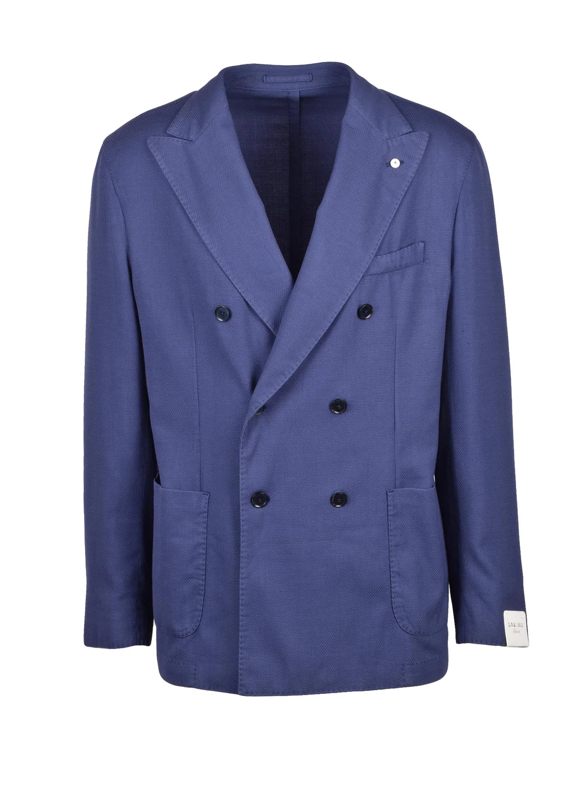 Indigo Virgin Wool Polyamide Elastane Rounded Blazer