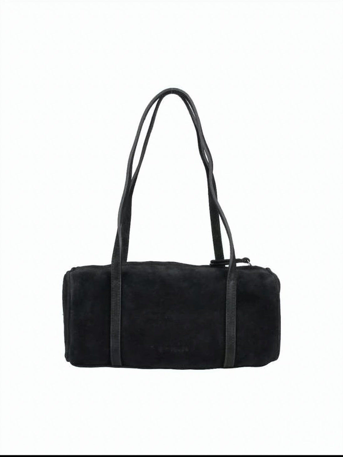 Black Studded Cylindrical Leather Shoulder Bag