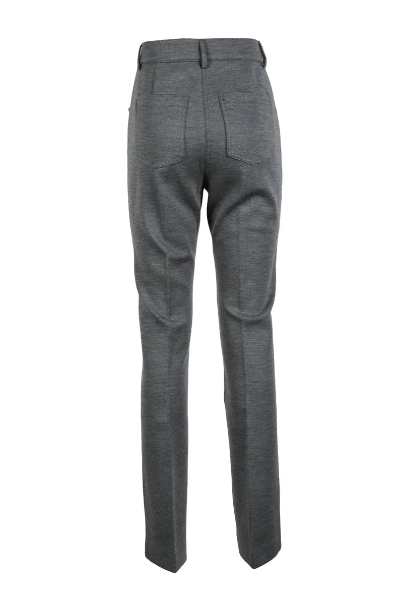 Tailored Grey Trousers with Concealed Fastening