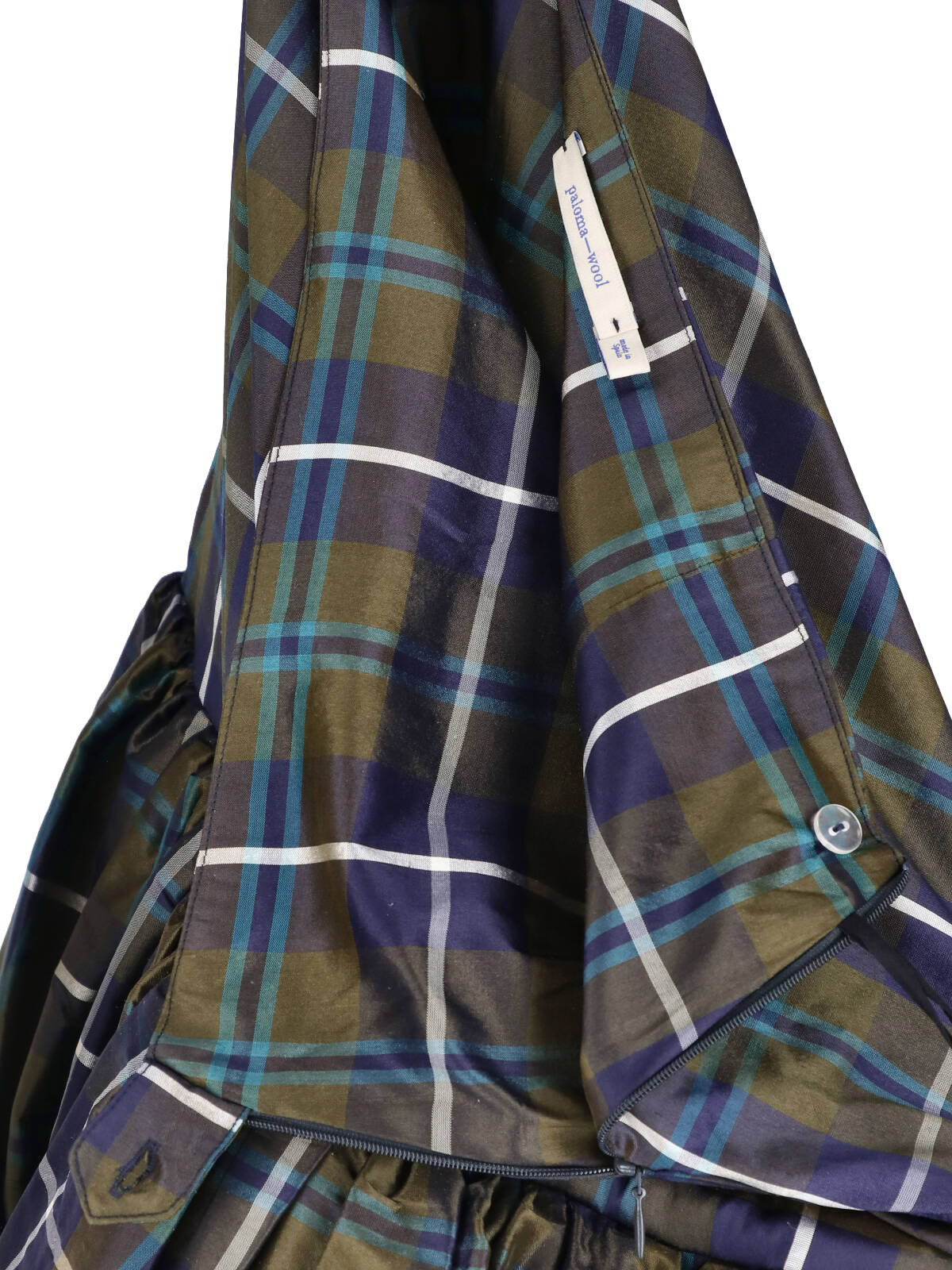High-Waisted Plaid Skirt with Voluminous Silhouette