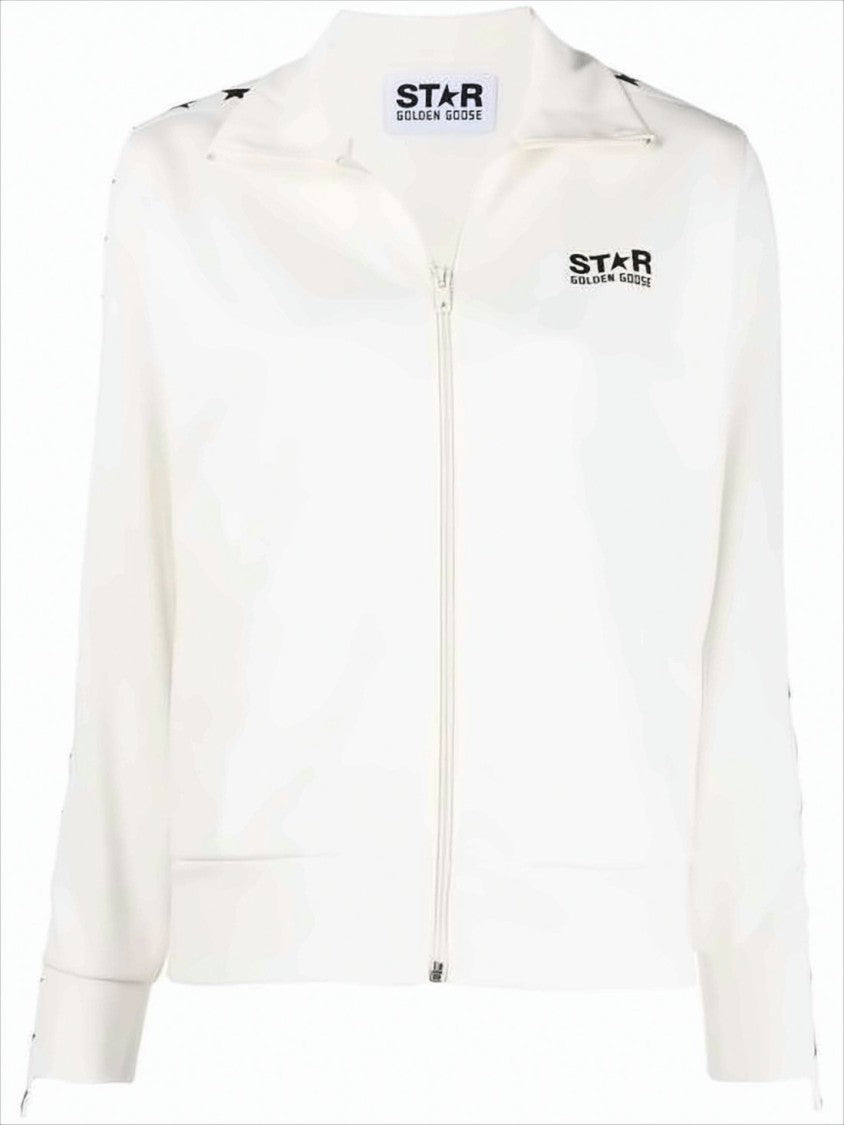 Track Jacket with Bold Star Stripe and Fitted Hem