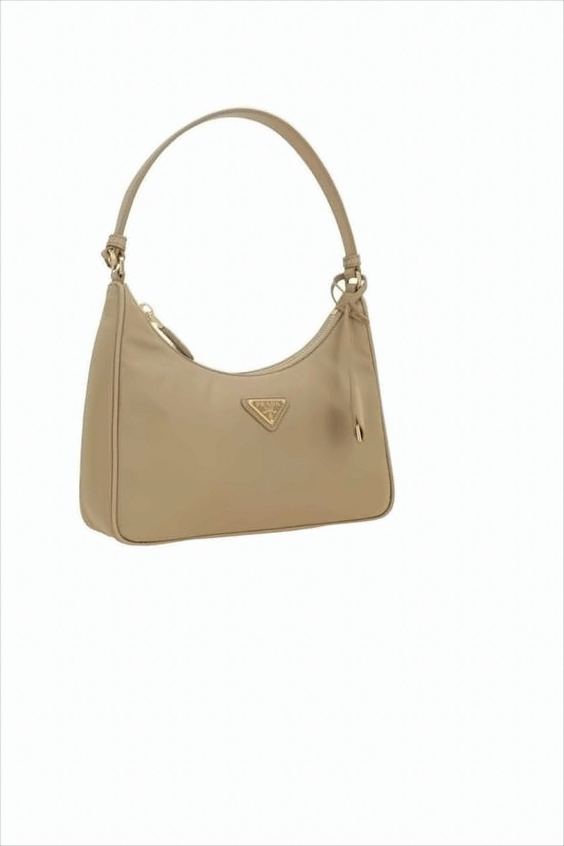 Smooth Rectangular Shoulder Bag with Triangular Logo Plaque