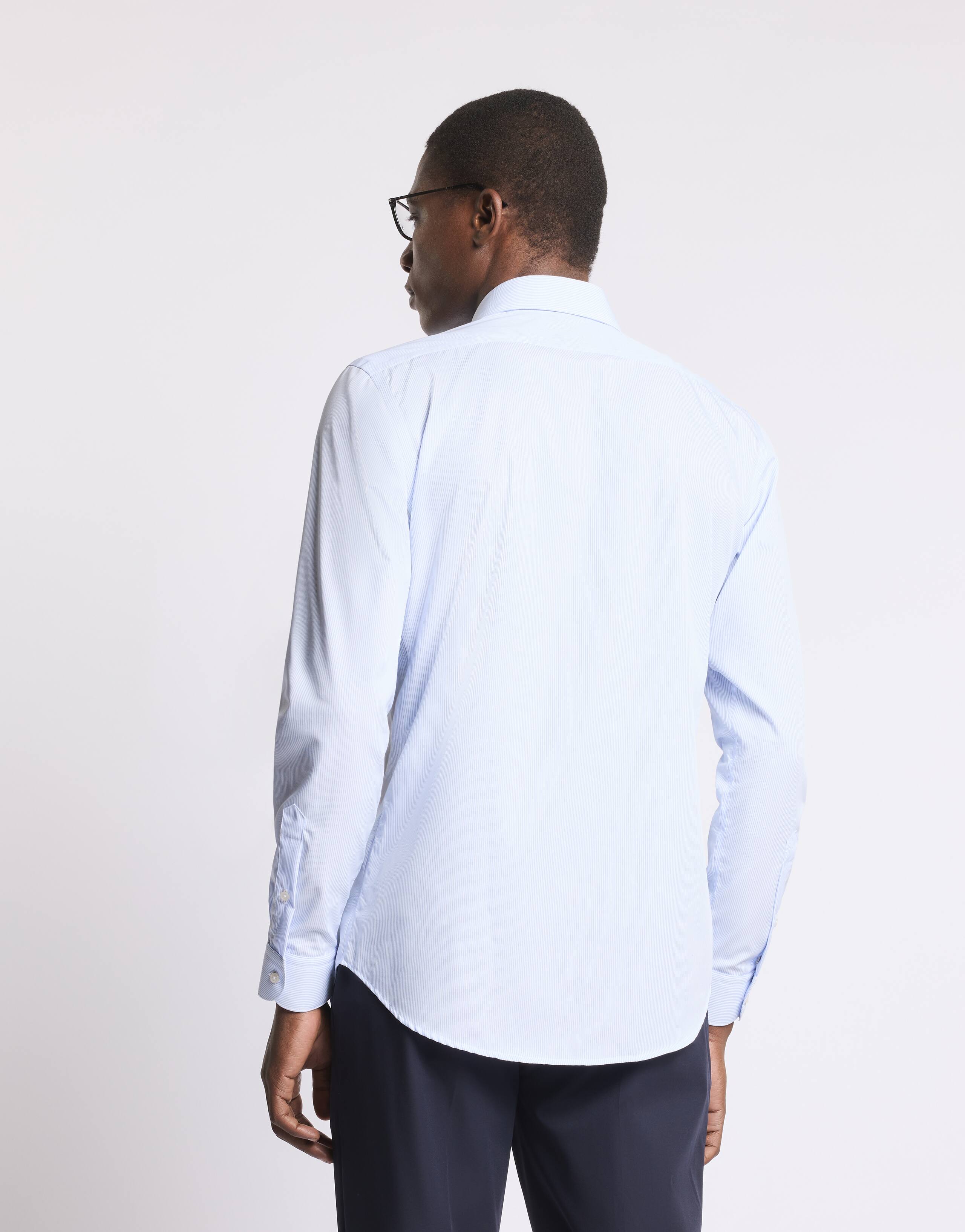 French Collar Travel Shirt in Electric Blue