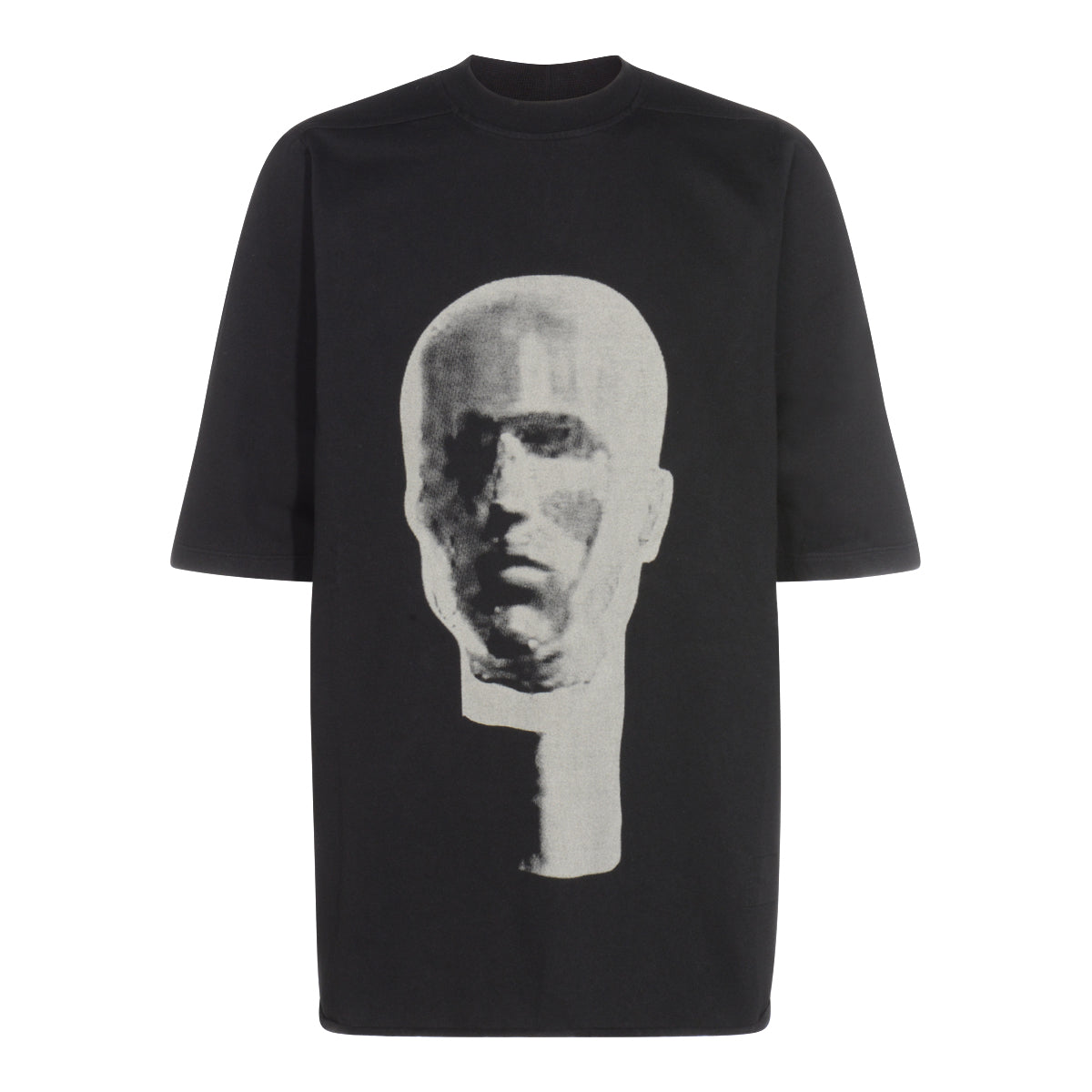 Oversized Black T-Shirt With Monochromatic Graphic Print