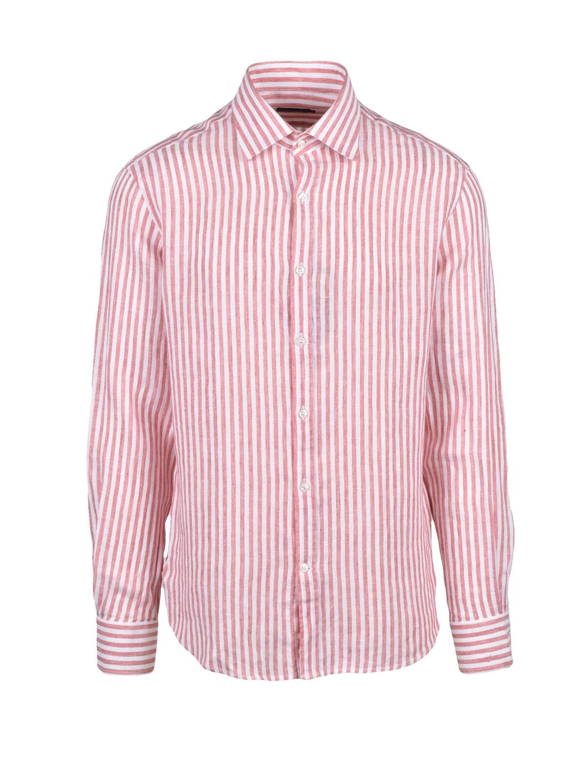 White Pink Linen Shirt
