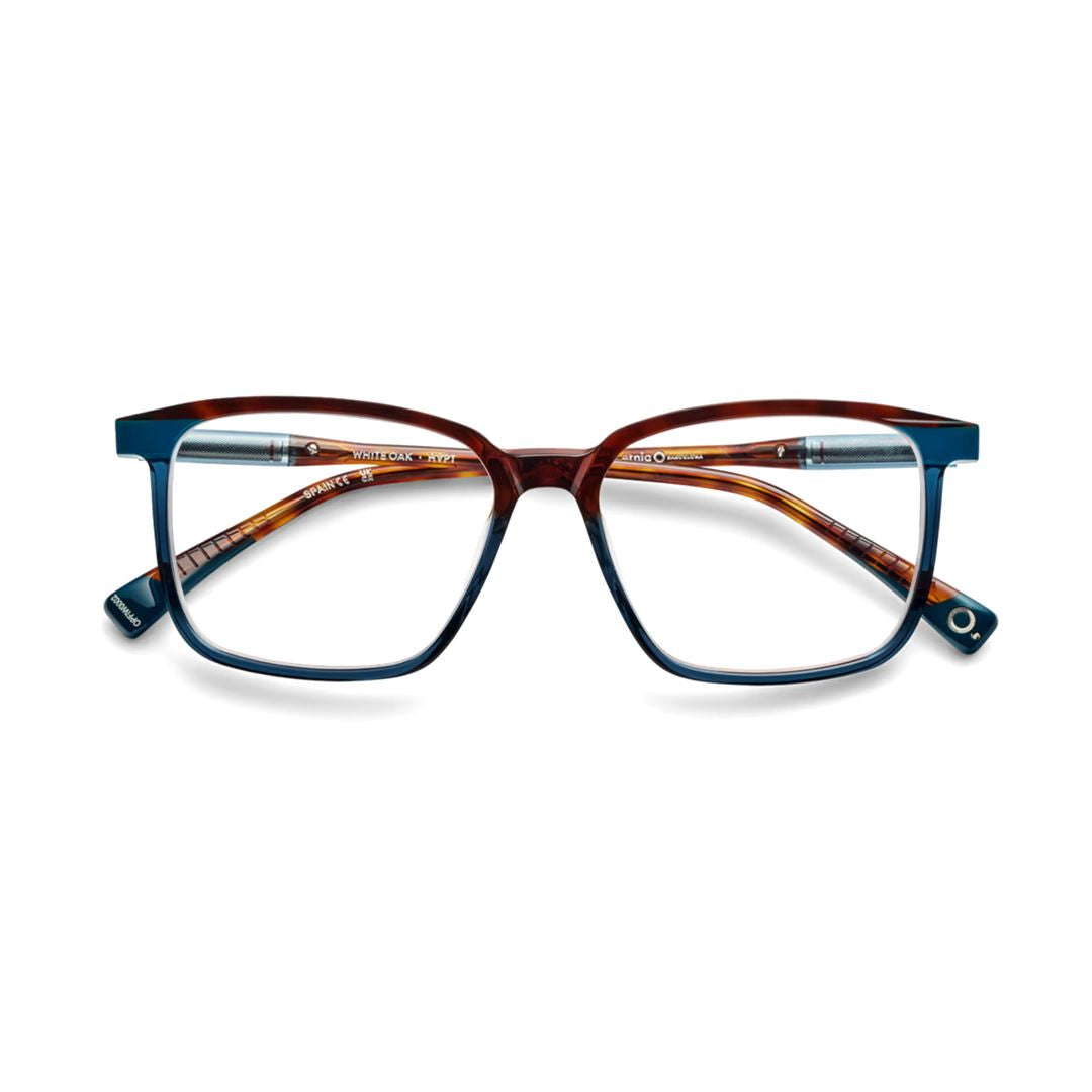 White Oak Gradient Rectangular Frame Sunglasses with Tortoiseshell Temples