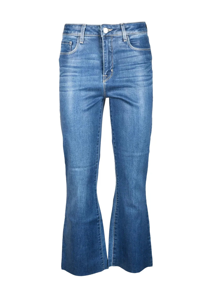 Flared Blue Denim Jeans