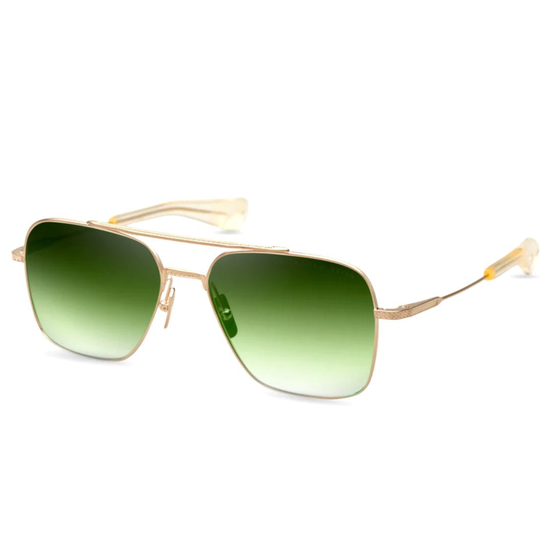 Flight-Seven Rectangular Dark Lenses with Gold Metal Frame