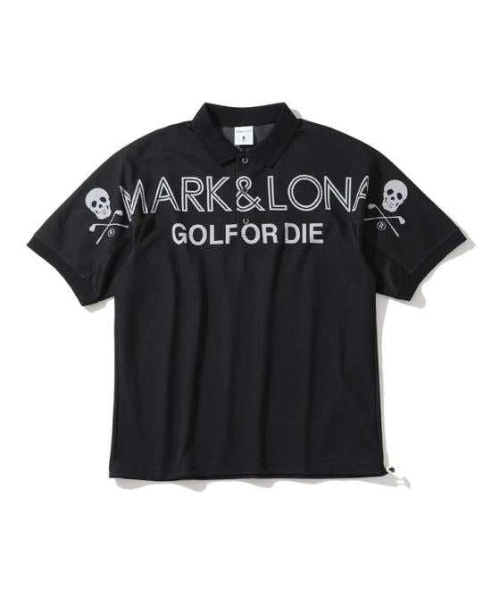 Short-Sleeve Polo Shirt with Skull-and-Crossbones Graphics