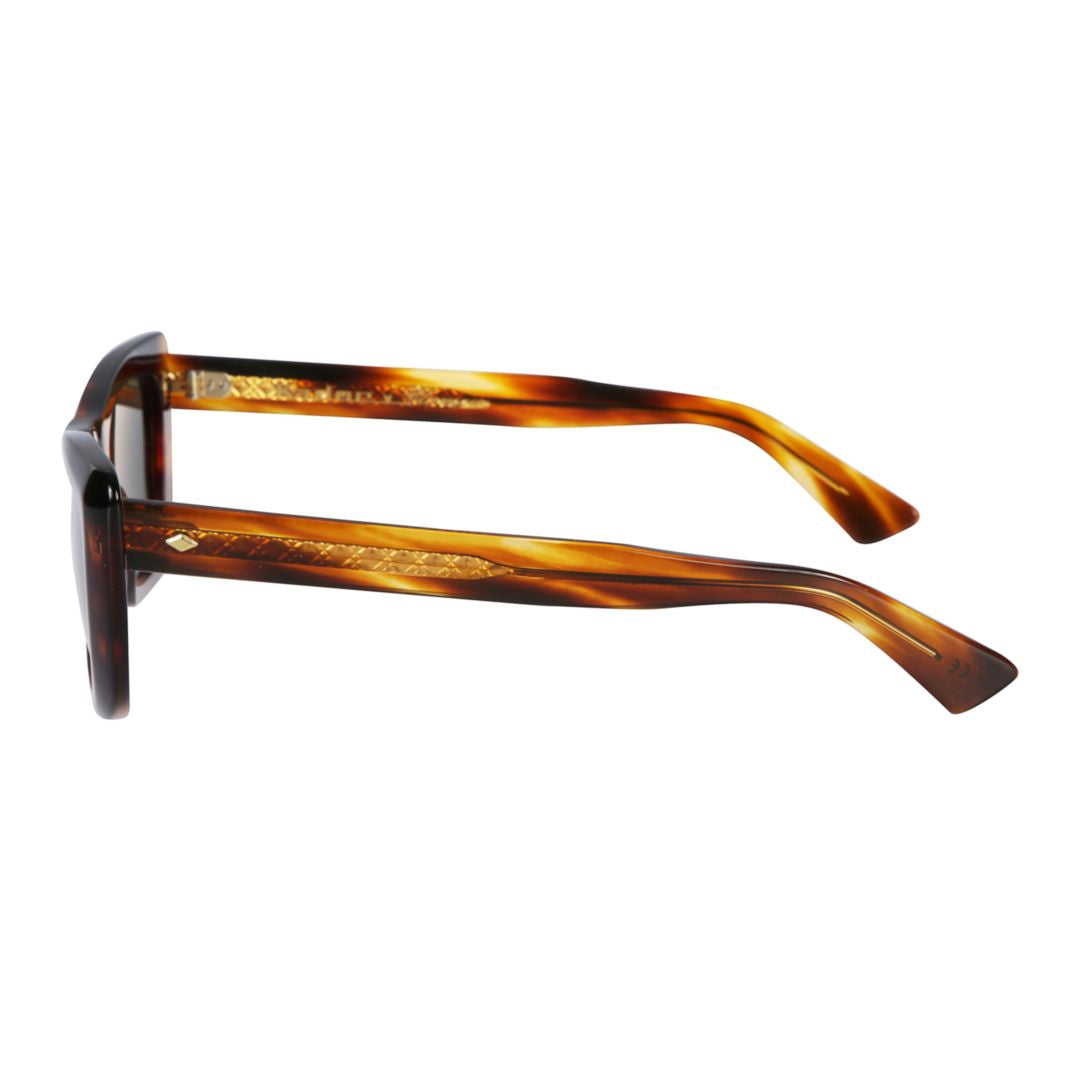 Lolita/K-S Bold Rectangular Tortoiseshell Sunglasses with Curved Arms