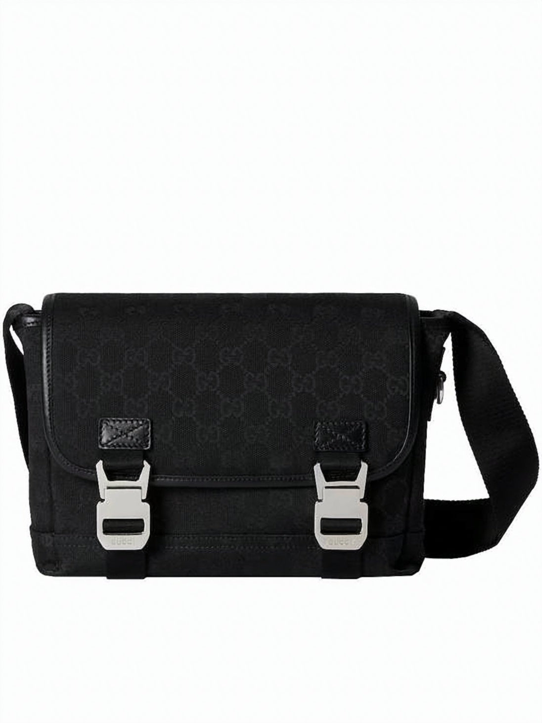 Canvas Shoulder Bag with Monogram Pattern