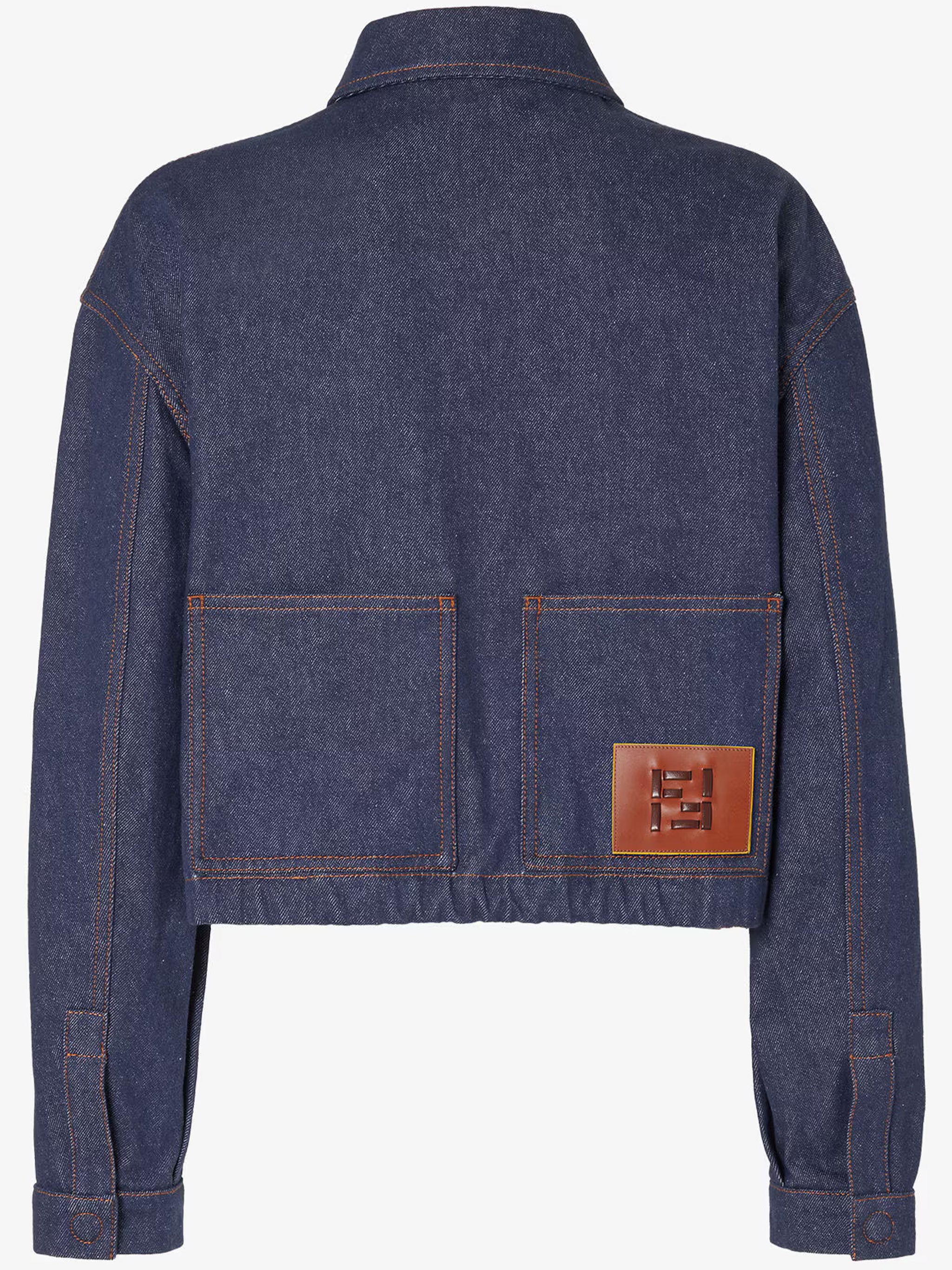 Ff Reverse Den Boxy Cropped Denim Jacket