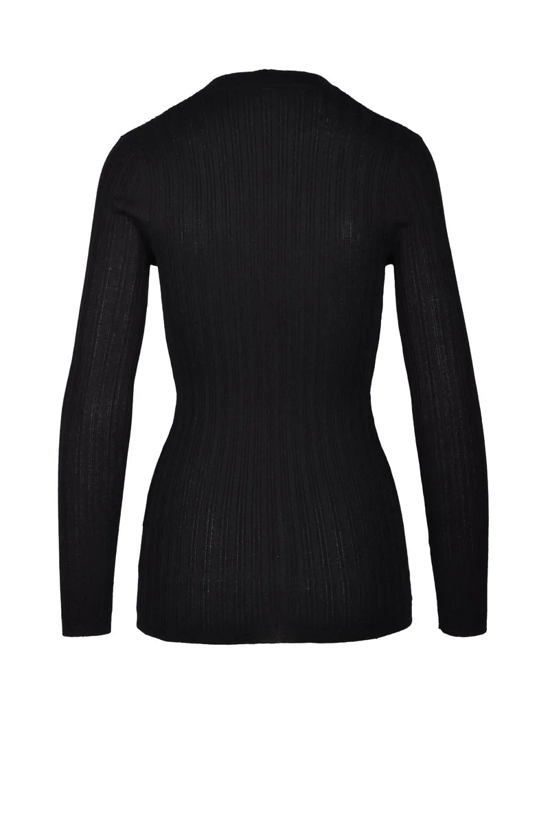 Ribbed Cardigan - Black
