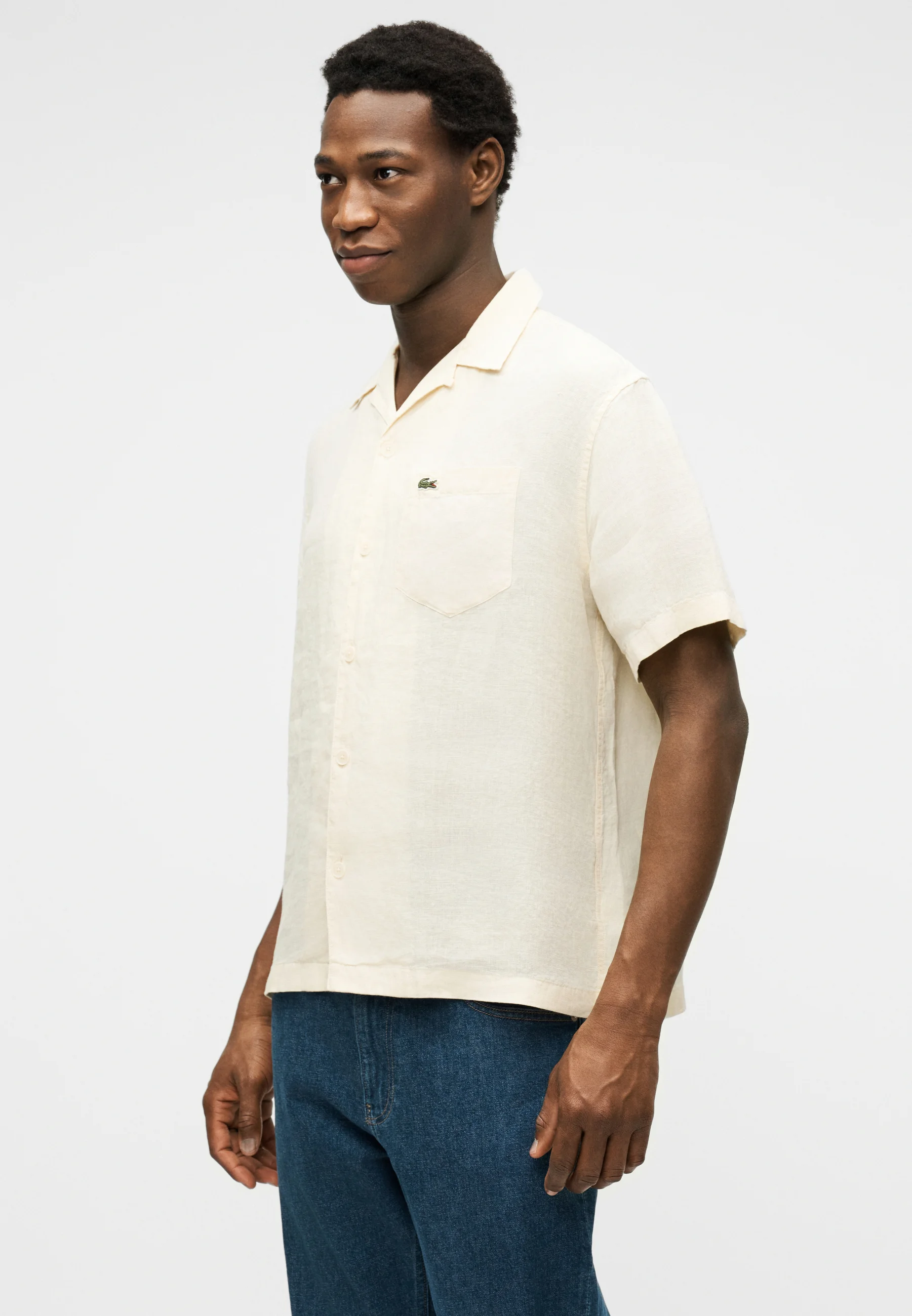 Beige Relaxed Fit Linen Shirt