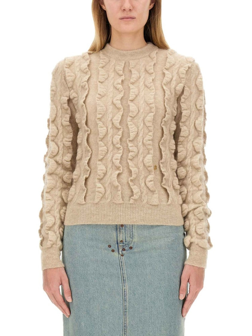 Textured Wool Blend Sweater