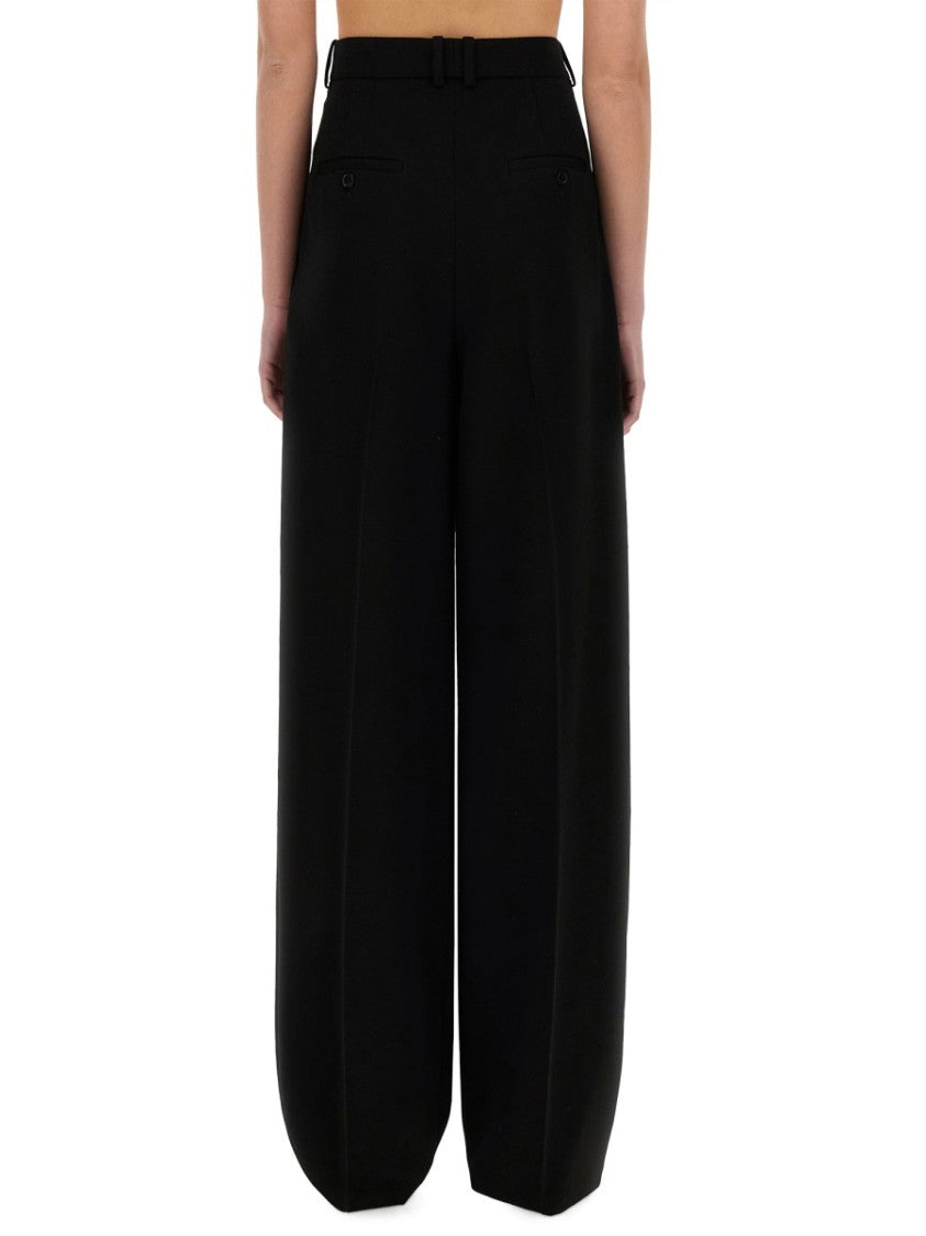 Wide-Leg Pants In Grain De Poudre