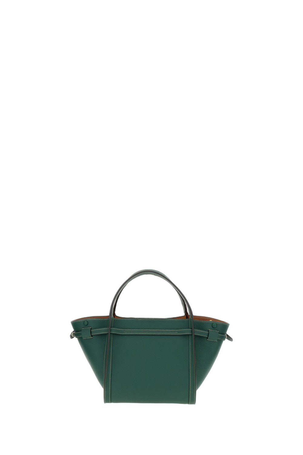 Structured Green Calfskin Leather Shopping Bag