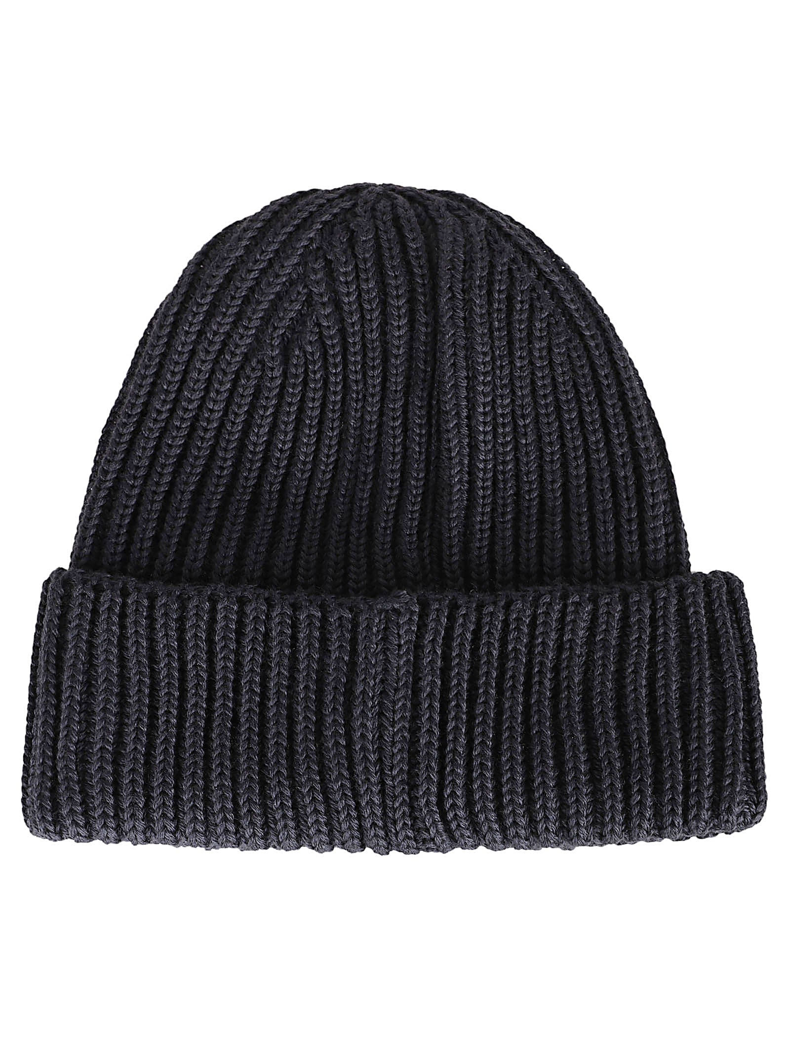 Ribbed Knit Beanie Hat with Integrated Goggle Lenses