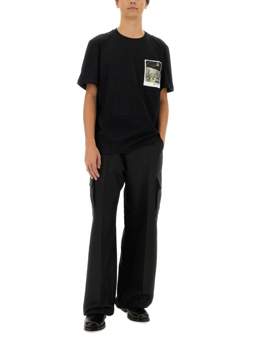 Black T-Shirt With Front Logo