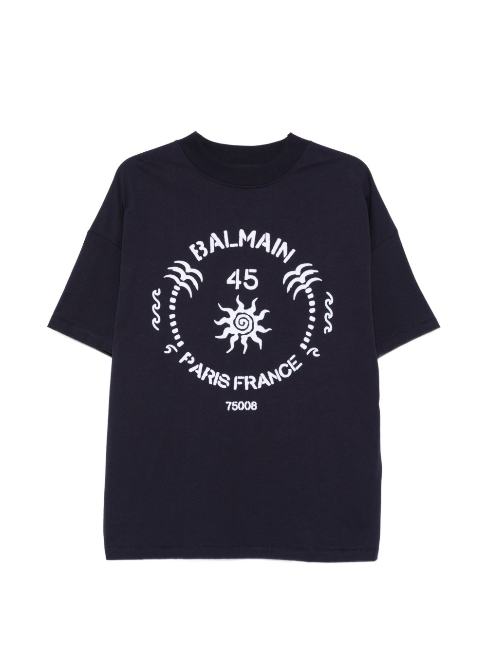 Boxy-Fit Deep Navy Graphic T-Shirt
