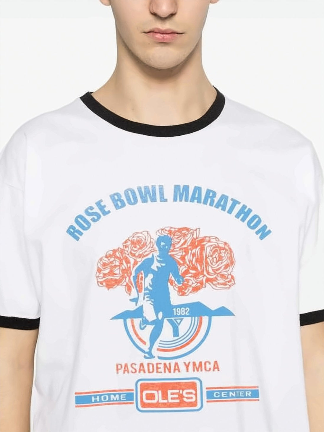 Short-Sleeve White T-Shirt with Graphic Print