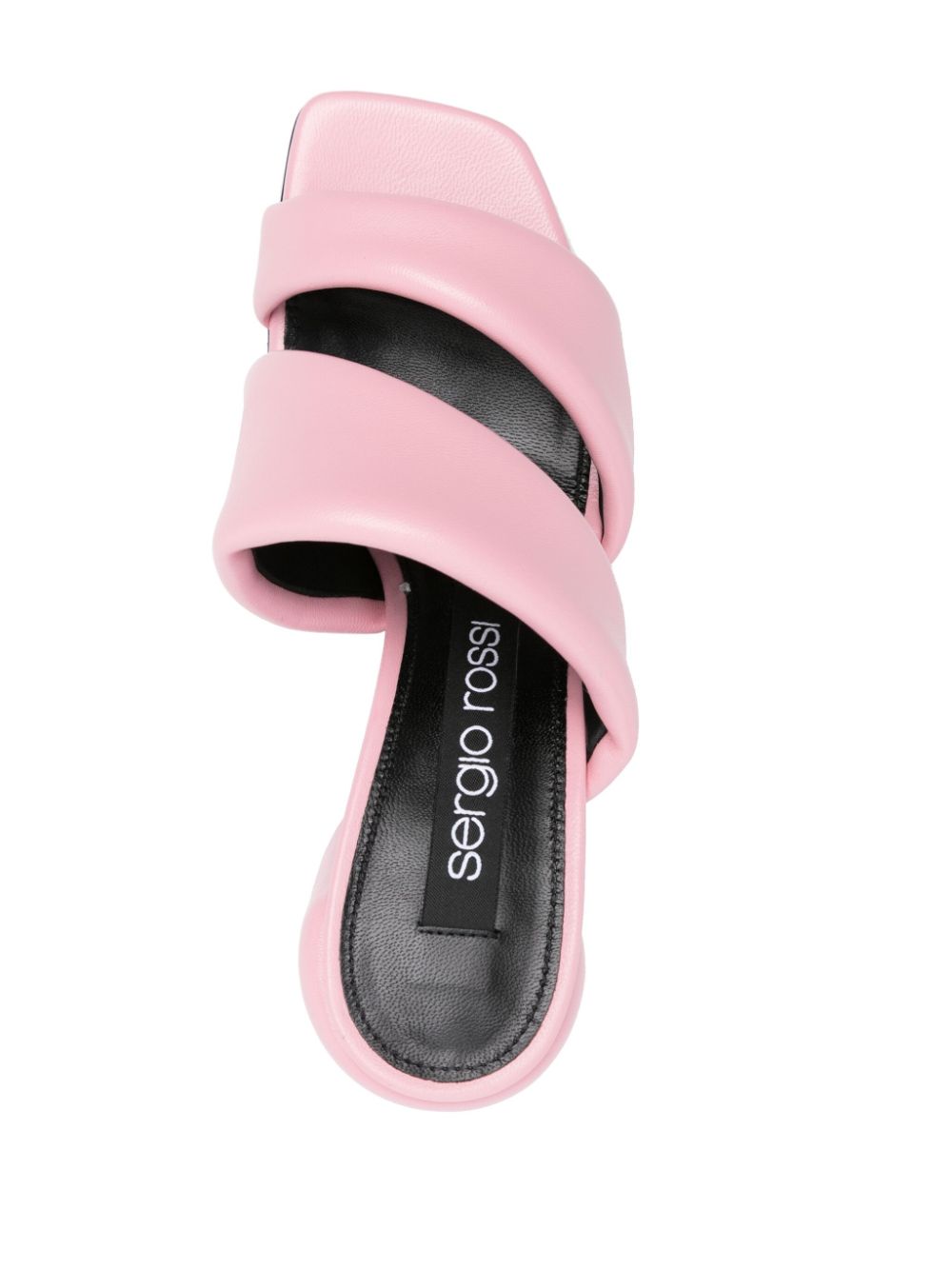 Padded Light Pink Nappa Leather Double-Strap Sandals
