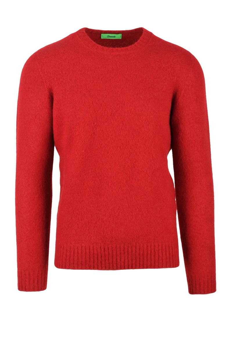 Wool Crew Neck Pullover - Red
