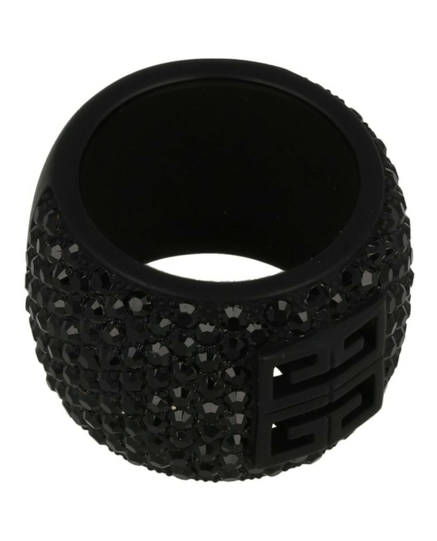 4g Ring In Metal With Crystals