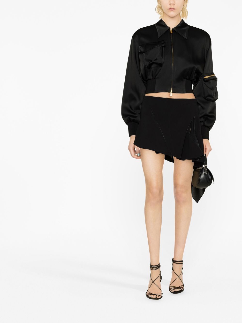 Asymmetric Draped Miniskirt with Modern Silhouette