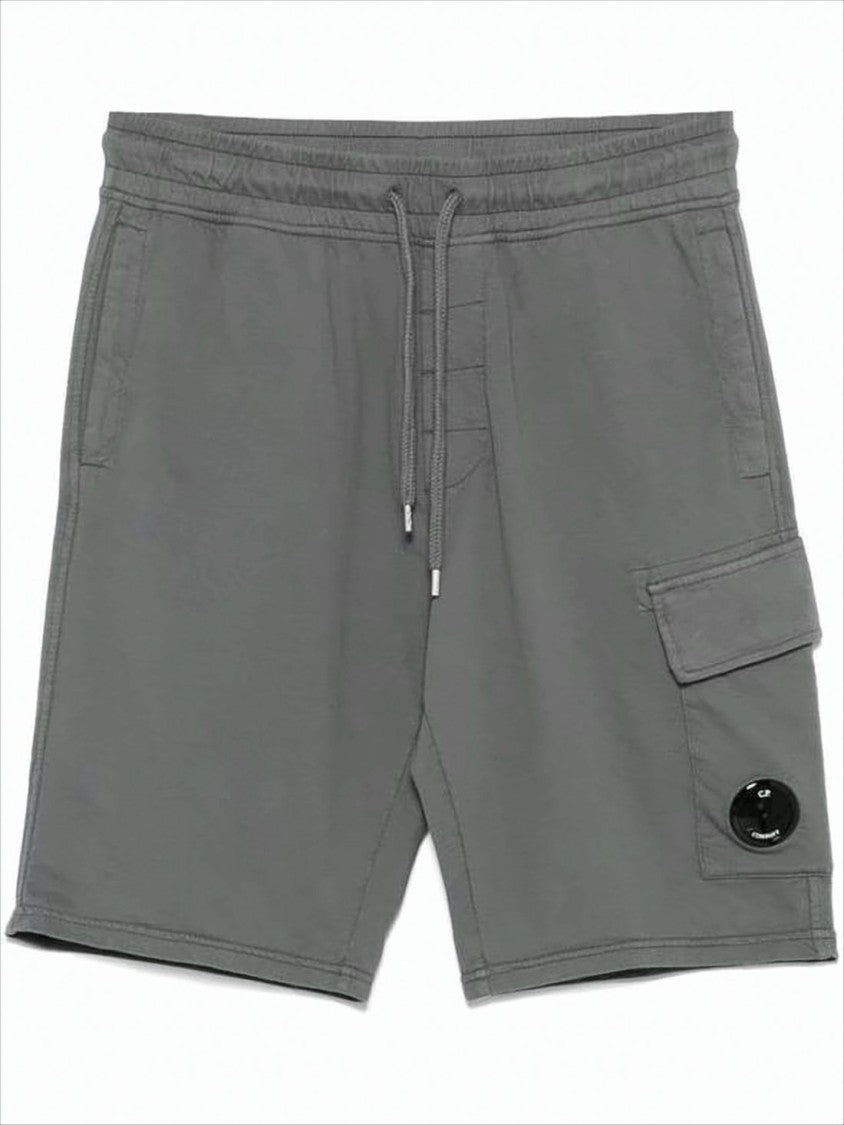 Relaxed Fit Cotton Shorts with Flap Pocket