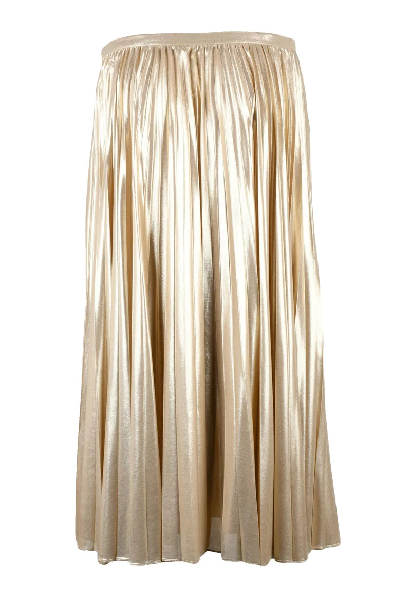 Pleated Maxi Skirt - Gold