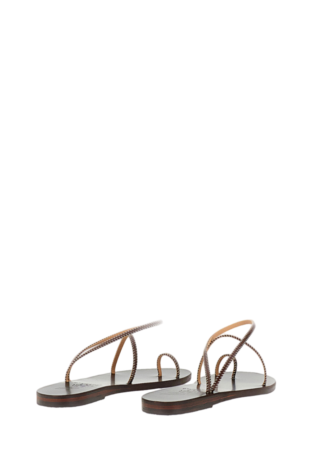 Brown Eleftheria Stitch Leather Sandals