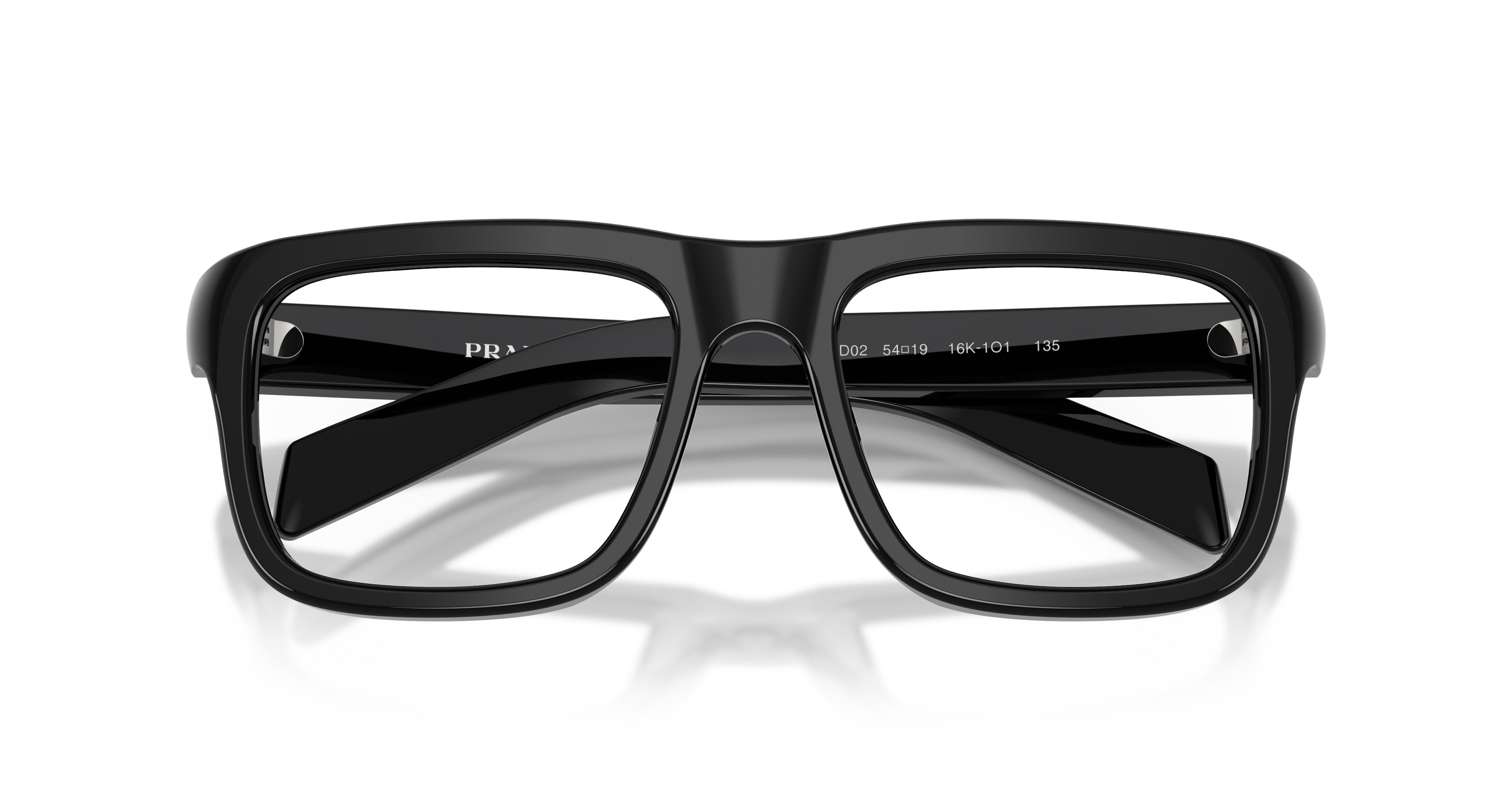 0pr D02v Oversized Square Frame Black Acetate Sunglasses