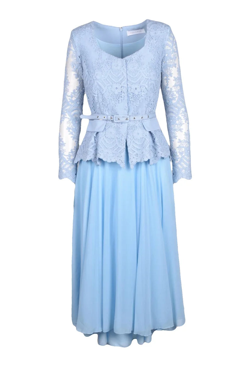 Long Dress Lace - Light Blue