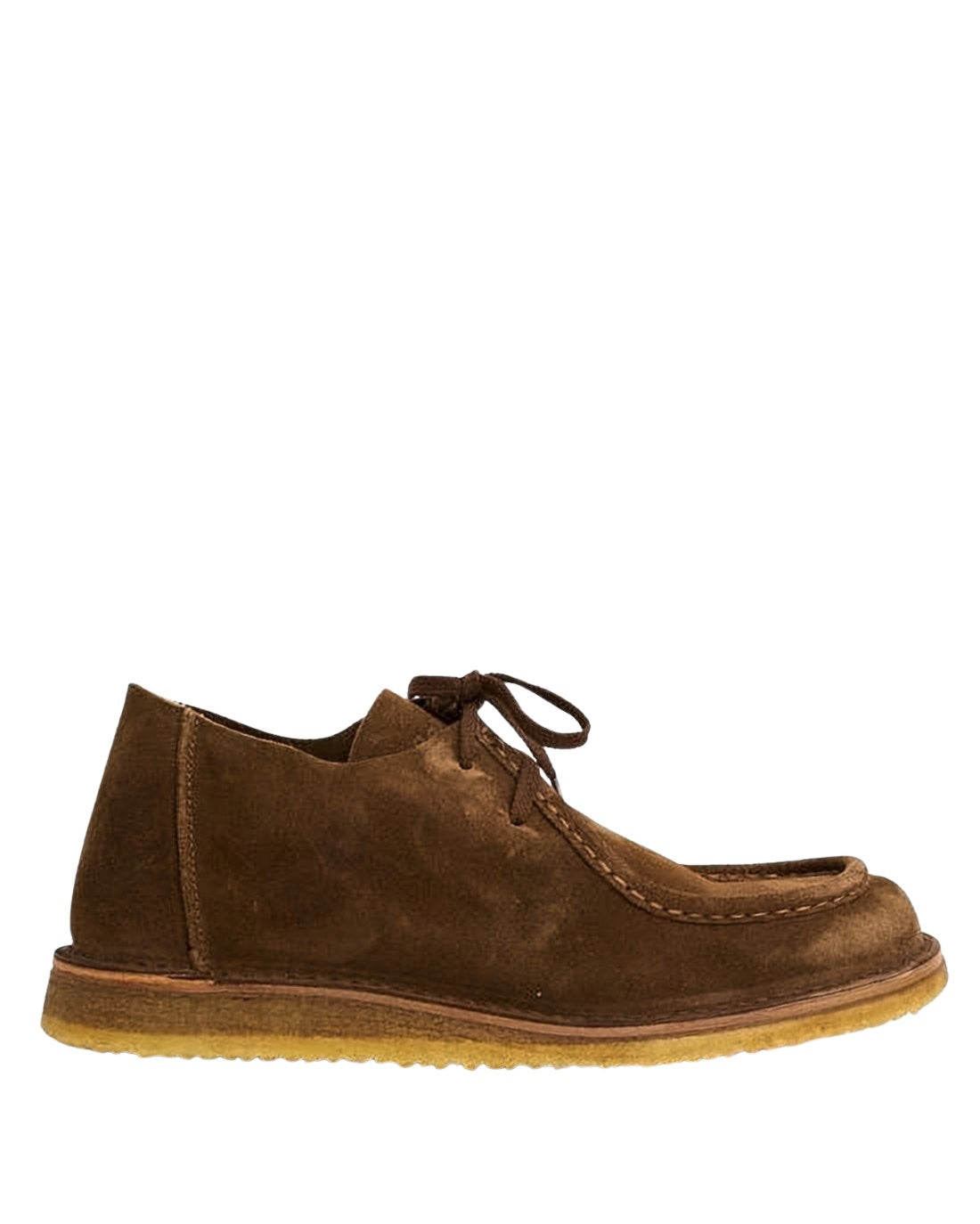 Brown Suede Loafers with Lace-Up Design