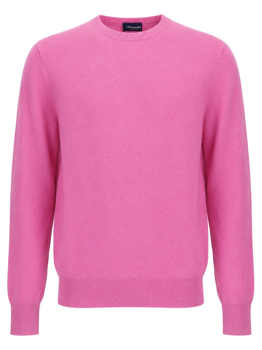 Pink Round Neck Cashmere Silk Sweater