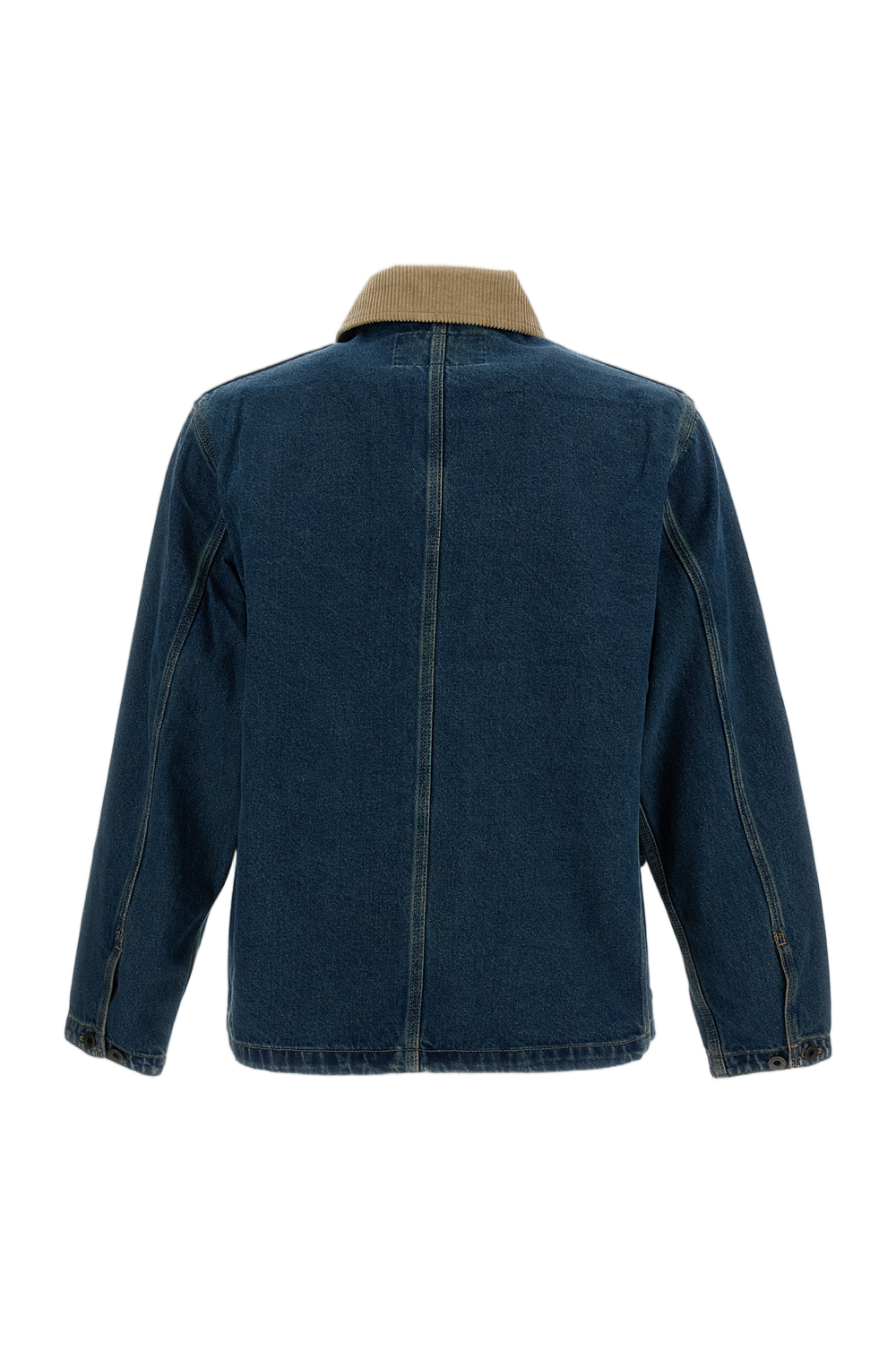 Classic Denim Jacket with Corduroy Collar