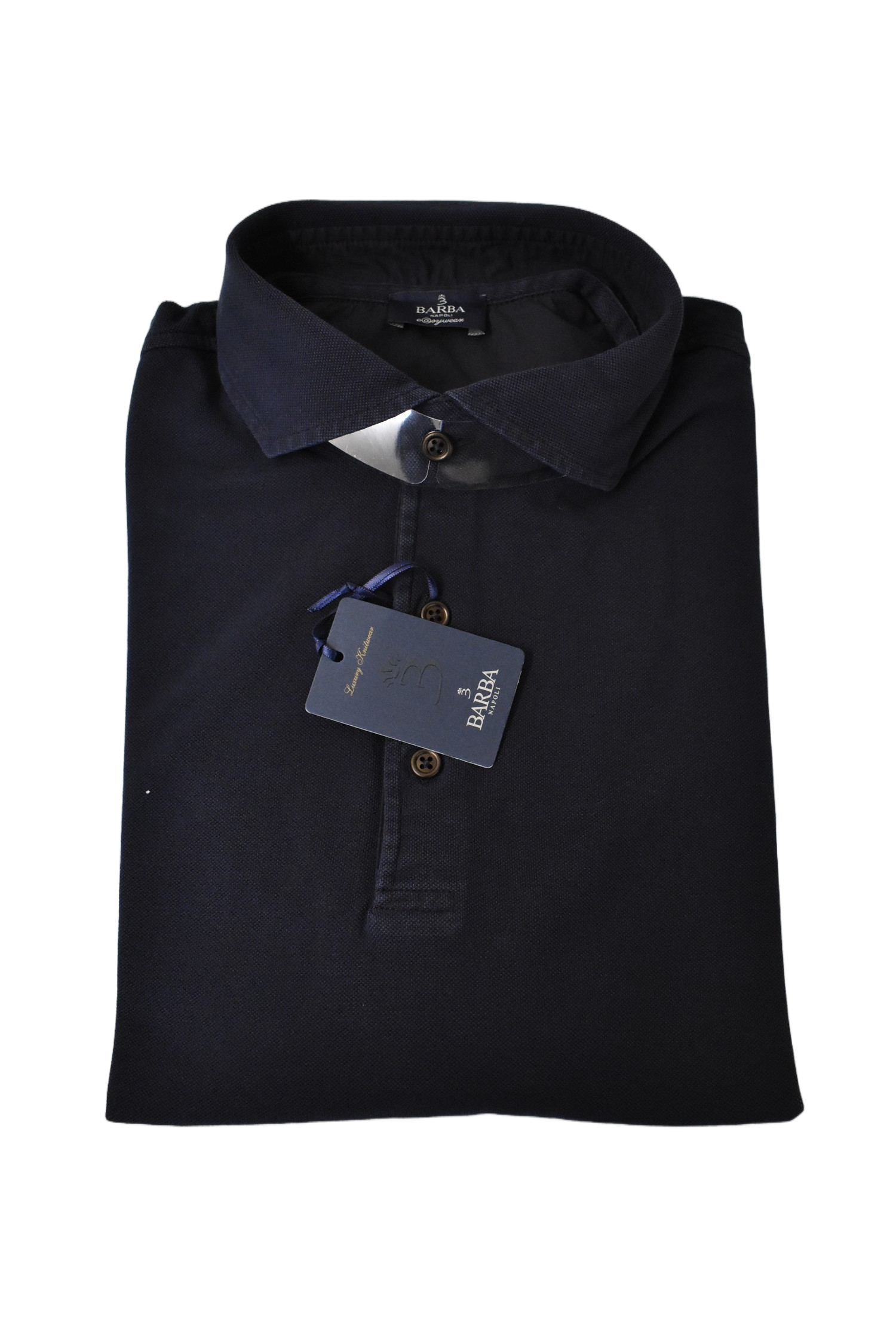 Dark Blue Polo Shirt With Classic Collar