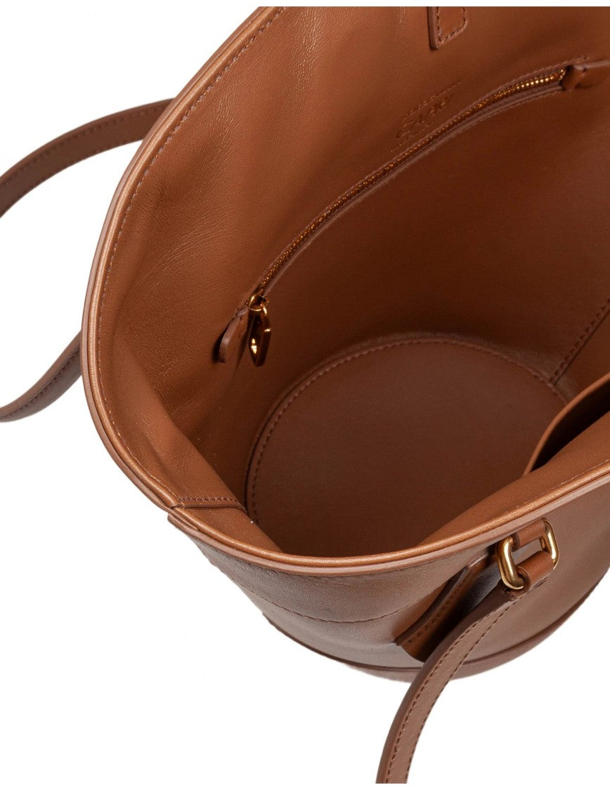 Caramel-Color Leather Coffa Capri Bag