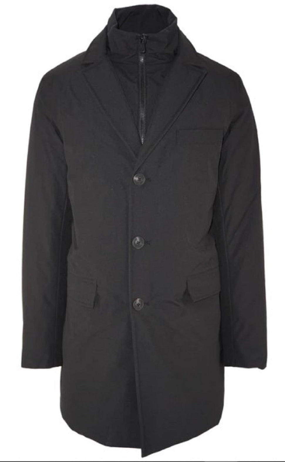 Waterproof Black Casual Jacket With Tailored Design