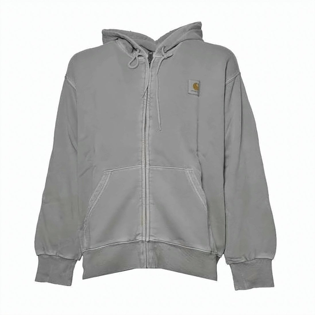 Relaxed Fit Zip-Up Hoodie with Drawstring Hood