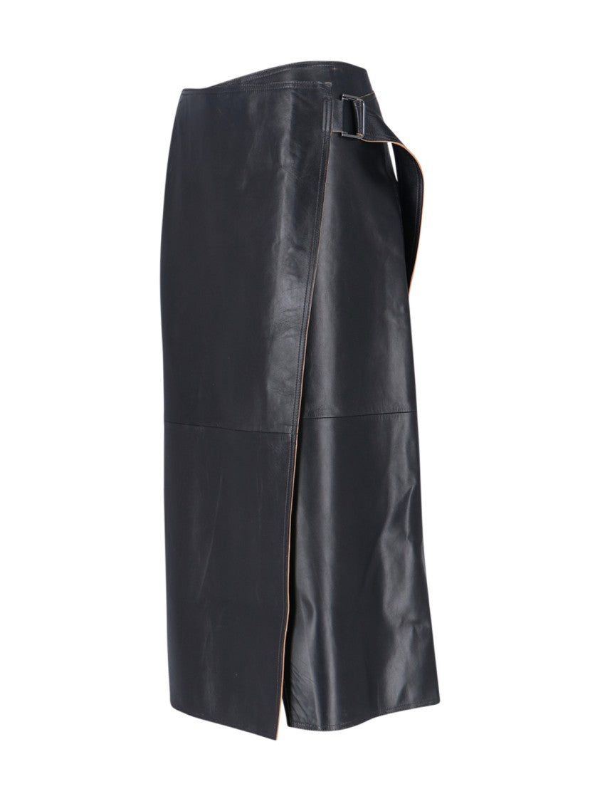 Nappa Midi Skirt – Black