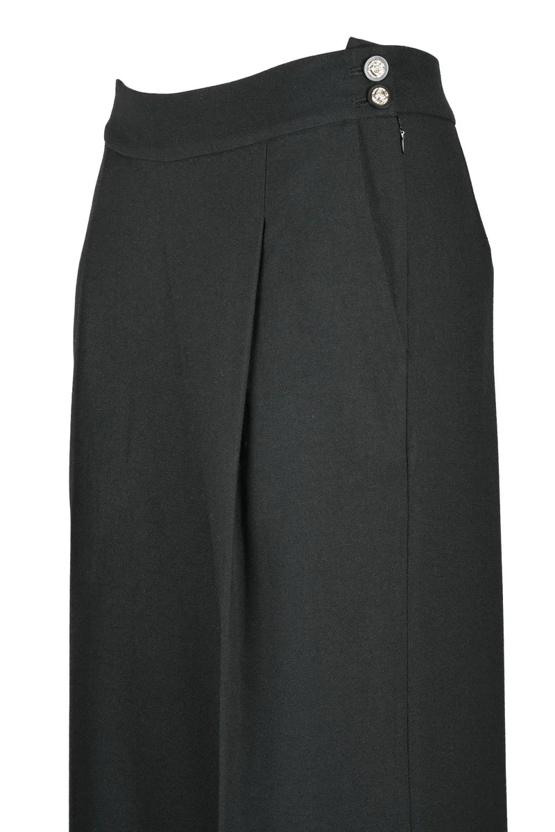 High-Waisted Trousers - Black