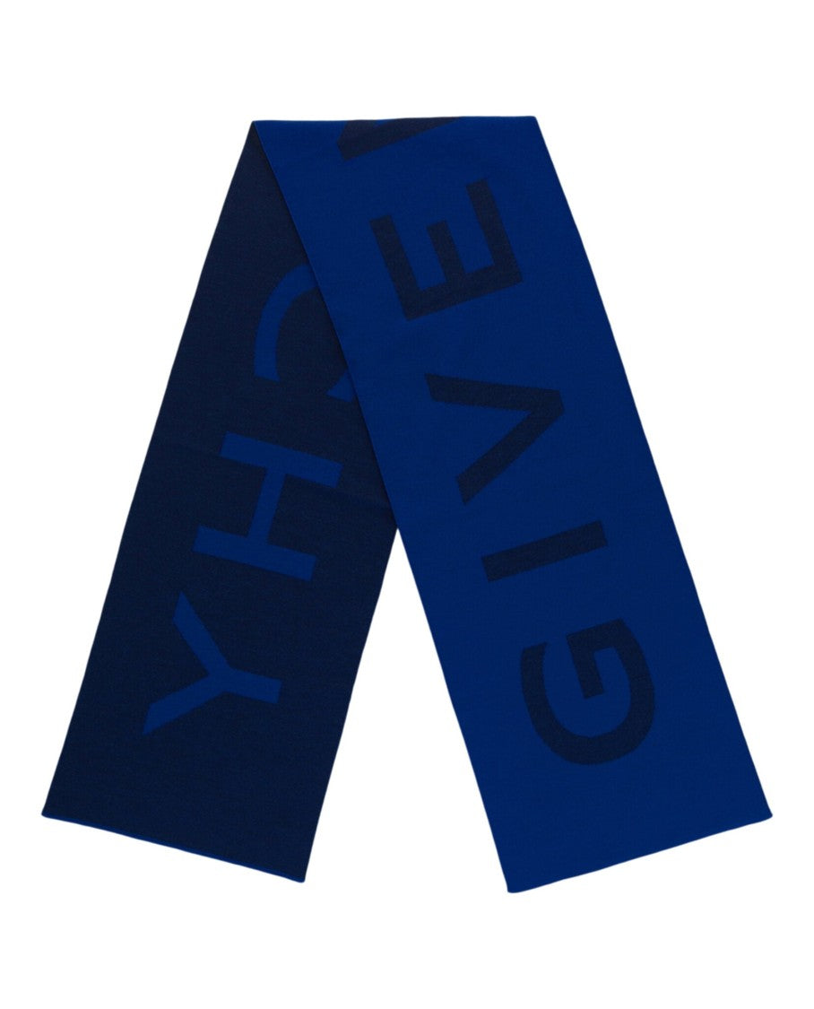 Reversible Jacquard Wool Scarf With Bold Logo Design