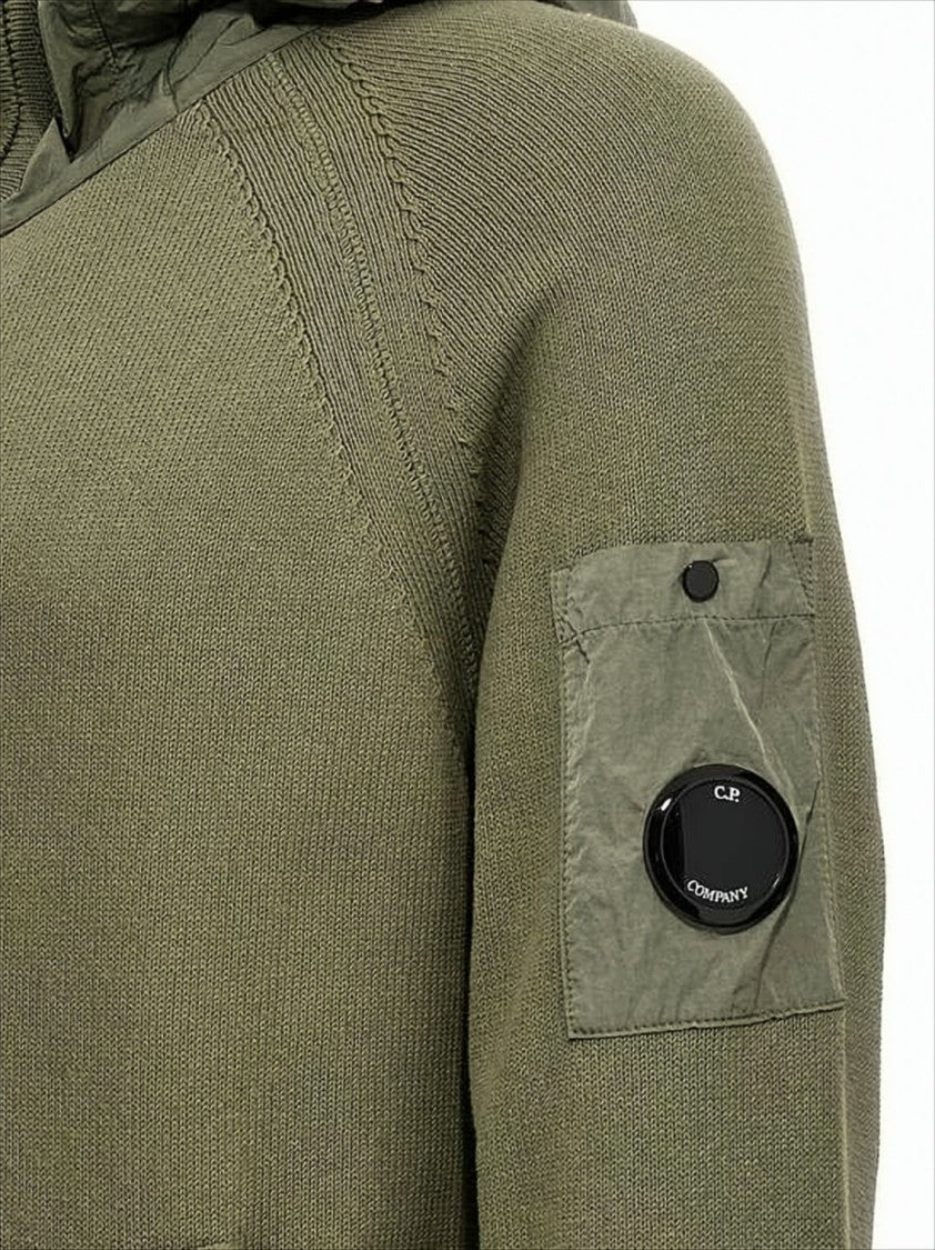 Knitted Hooded Jacket With Distinctive Patch Pocket